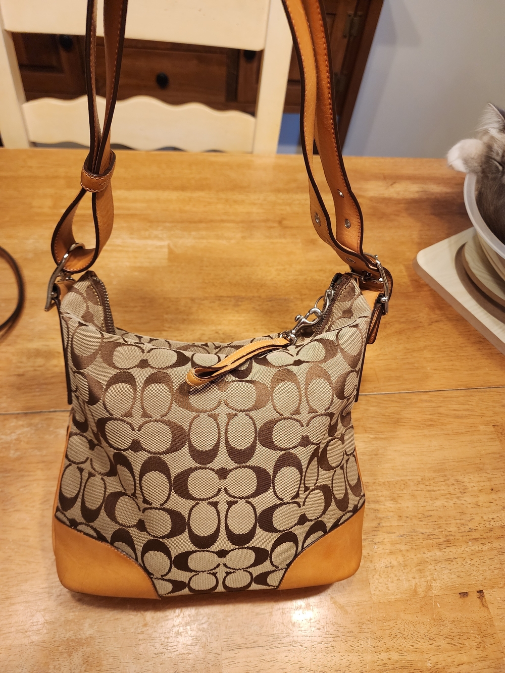 2003 vintage Coach Signature Jacquard hobo shoulder bag